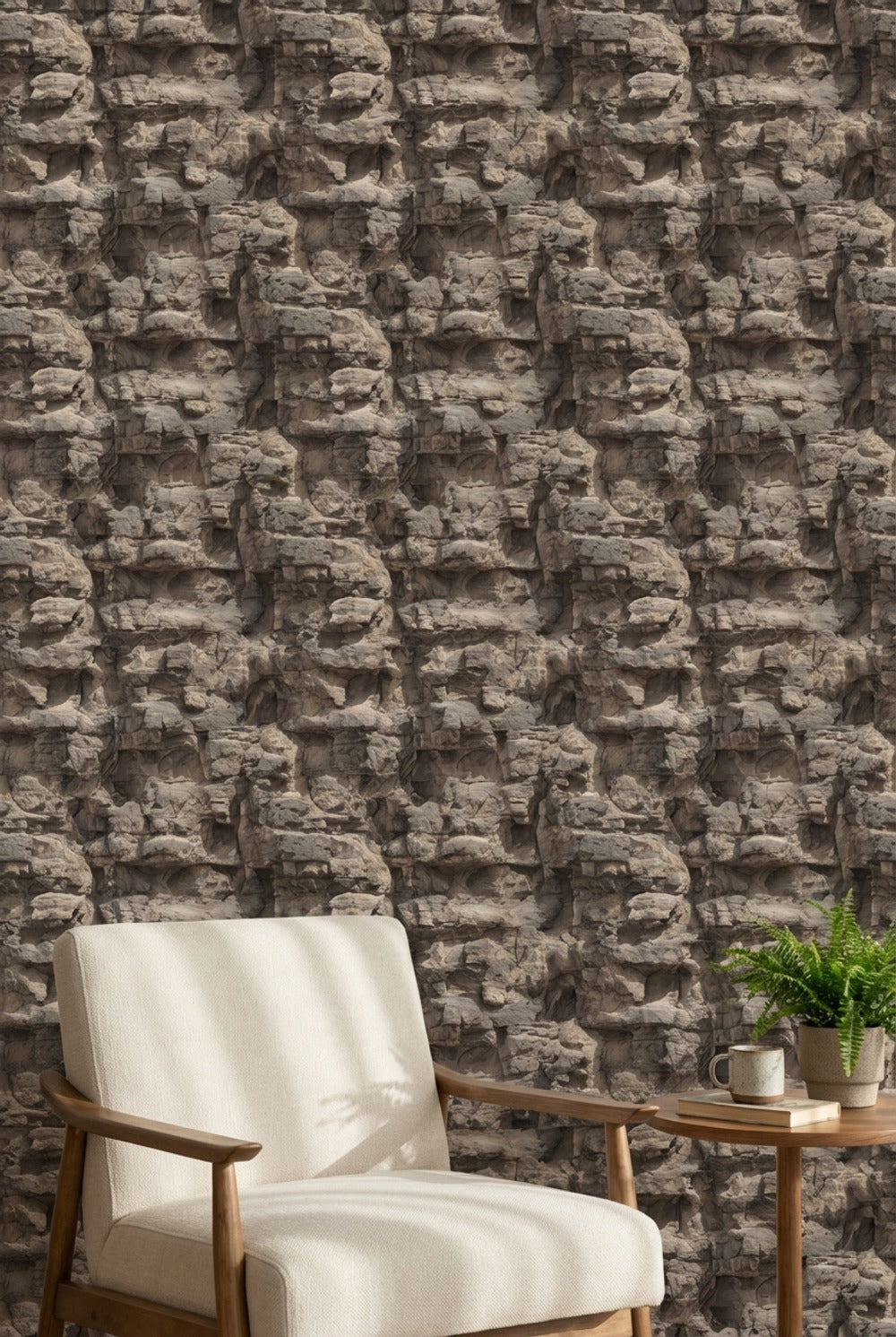 Stone Wall Wallpaper Rustic Natural Decorative Mural