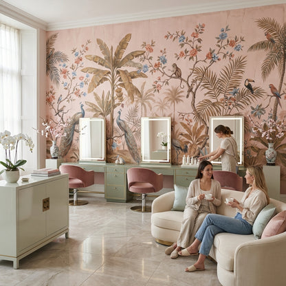 Tropical Birds Wallpaper Vintage Floral Wall Mural