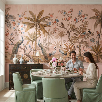 Tropical Birds Wallpaper Vintage Floral Wall Mural
