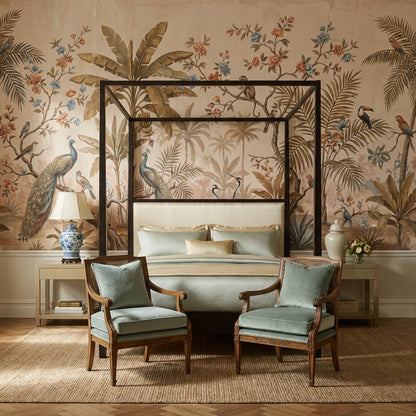 Tropical Birds Wallpaper Vintage Floral Wall Mural