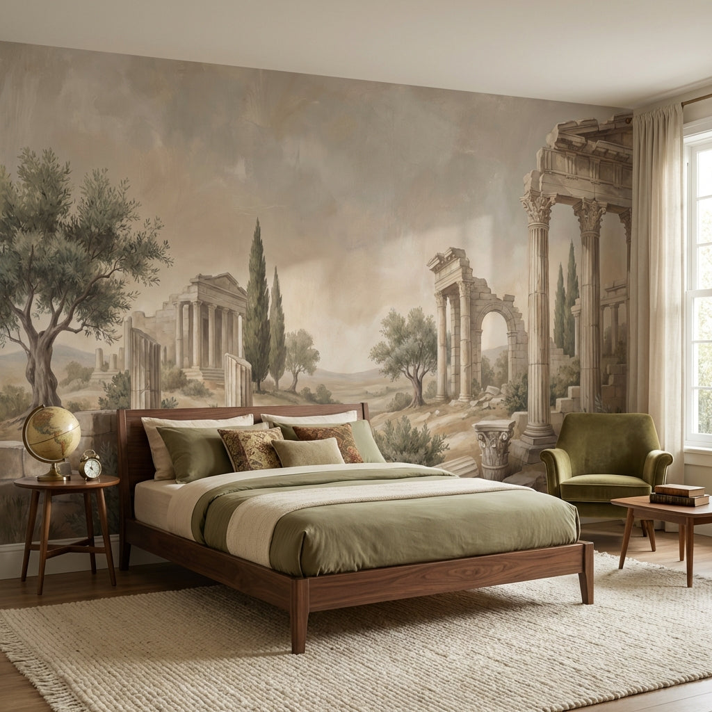 Ancient Ruins Wallpaper Mediterranean Classical Architecture Wall Mural