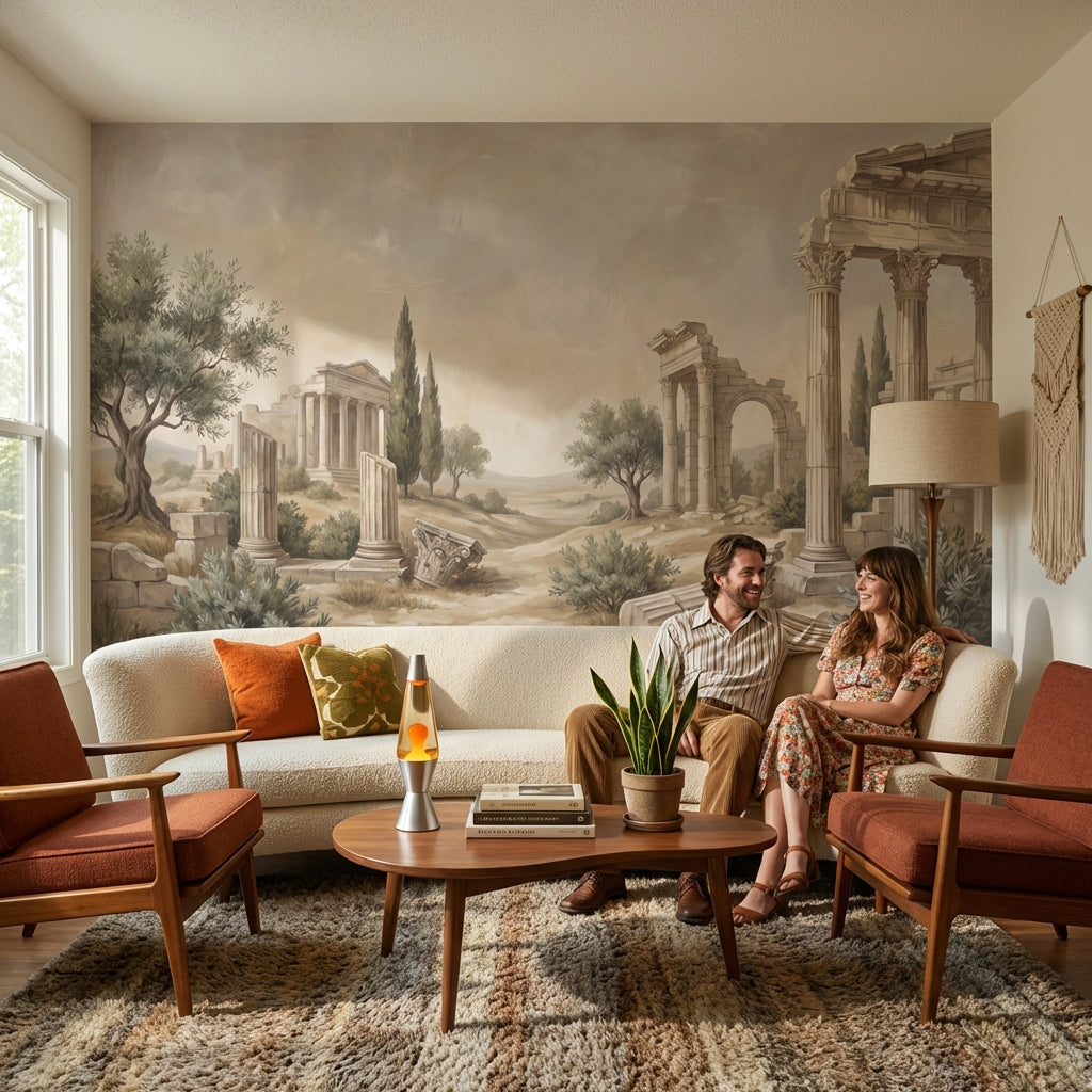 Ancient Ruins Wallpaper Mediterranean Classical Architecture Wall Mural