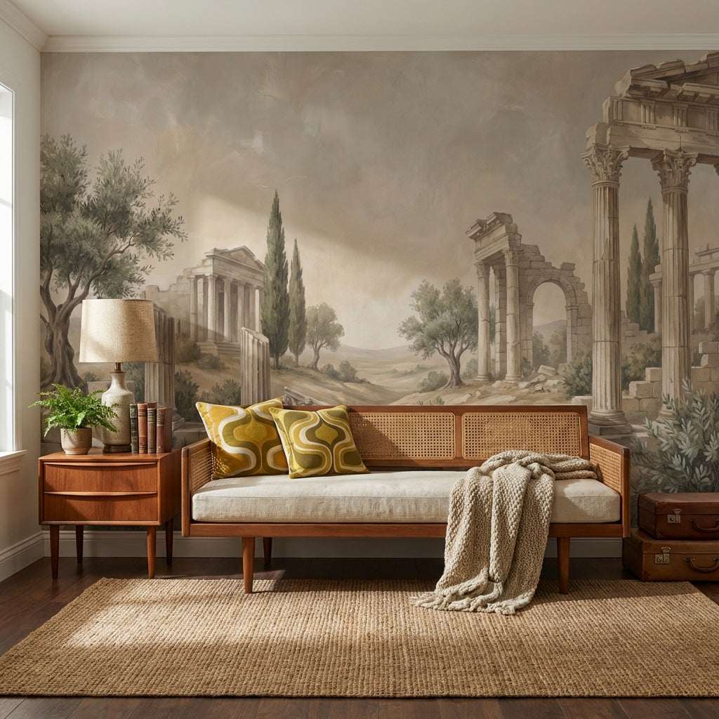 Ancient Ruins Wallpaper Mediterranean Classical Architecture Wall Mural