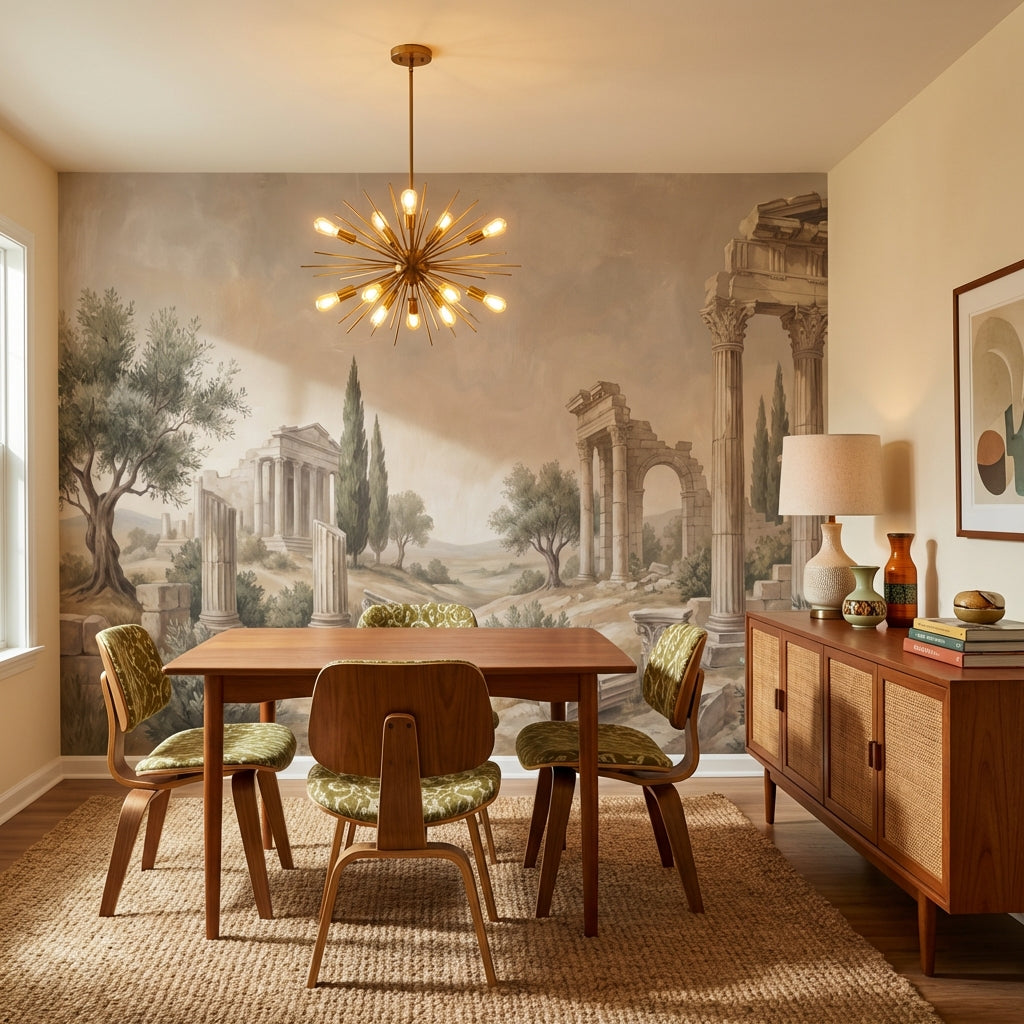 Ancient Ruins Wallpaper Mediterranean Classical Architecture Wall Mural