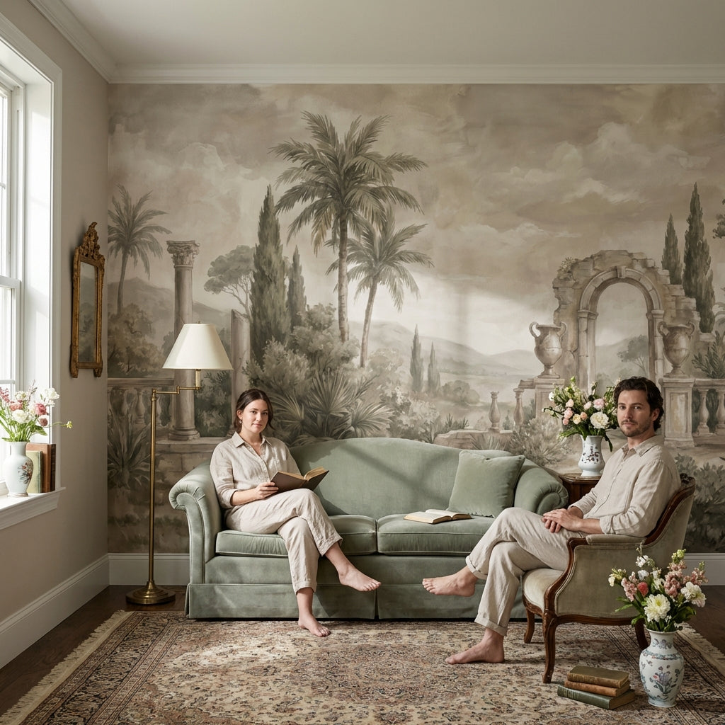 Cloudy Sky Wallpaper Nature Vintage Wall Mural