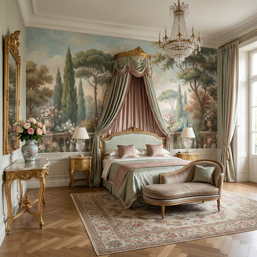 Peacocks Wallpaper Garden Bridge Removable Wall Decor