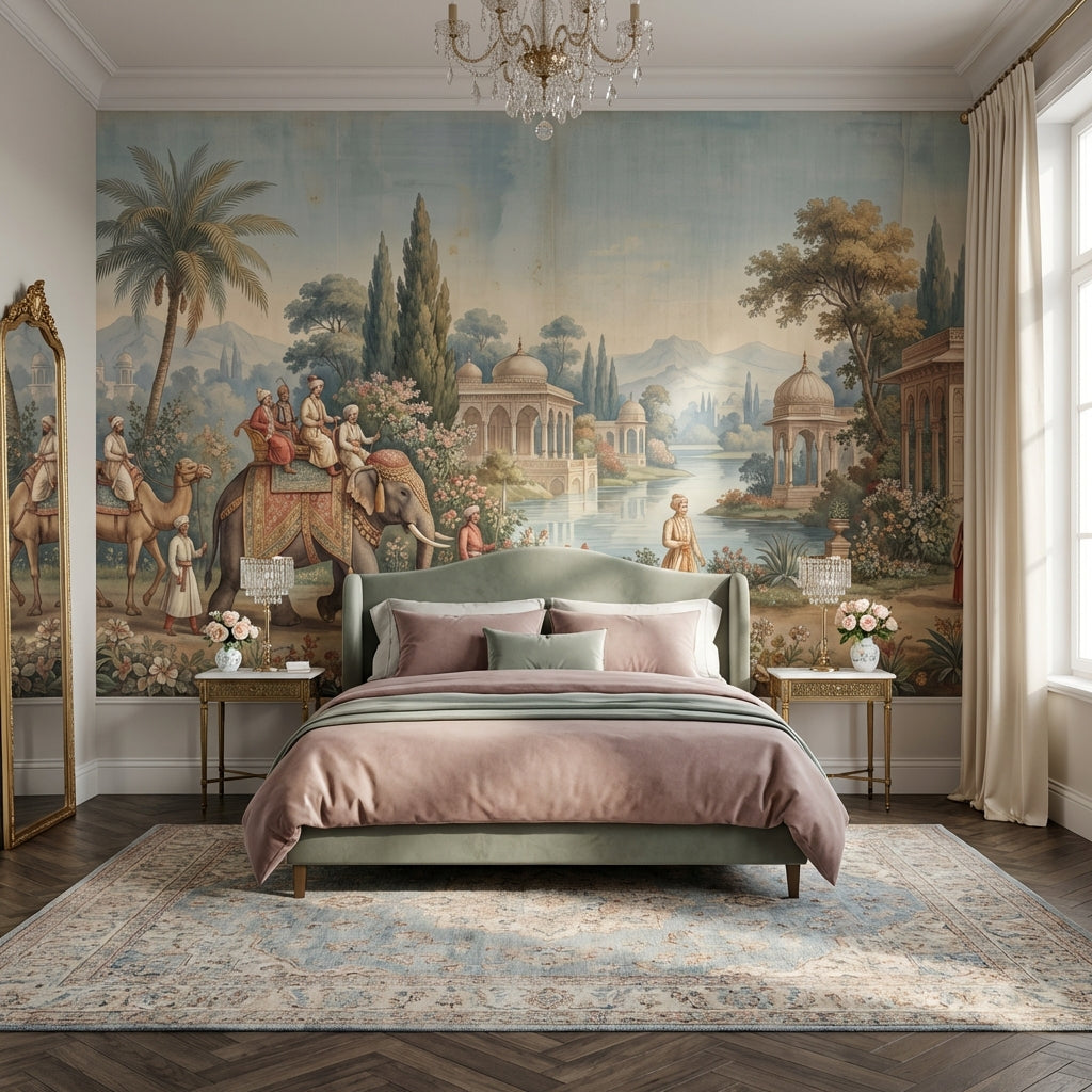 Exotic Vintage Wallpaper Serene Historical Wall Mural