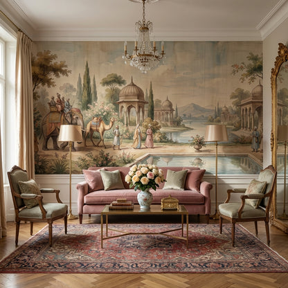 Cultural Landscape Wallpaper Vintage Serene Wall Mural