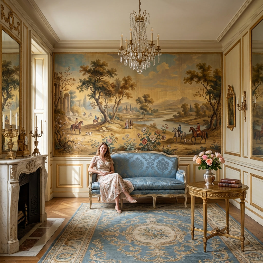 Pastoral Landscape Wallpaper Classic Serene Wall Decor