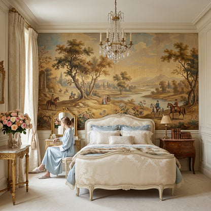 Pastoral Landscape Wallpaper Classic Serene Wall Decor