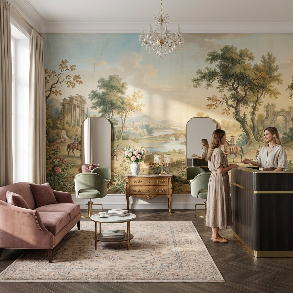 Pastoral Landscape Wallpaper Classical Serene Wall Mural