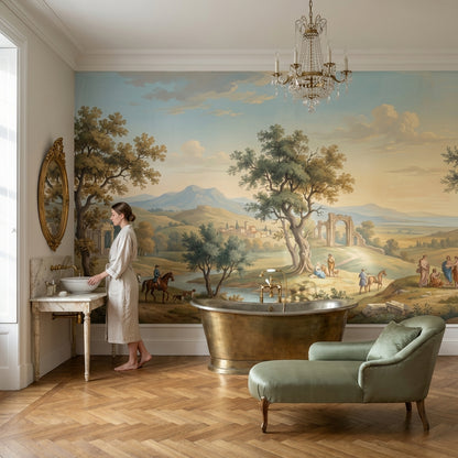 Pastoral Landscape Wallpaper Classic Vintage Wall Mural