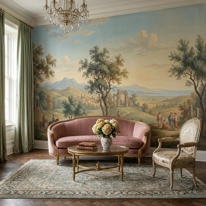 Pastoral Landscape Wallpaper Classic Vintage Wall Mural