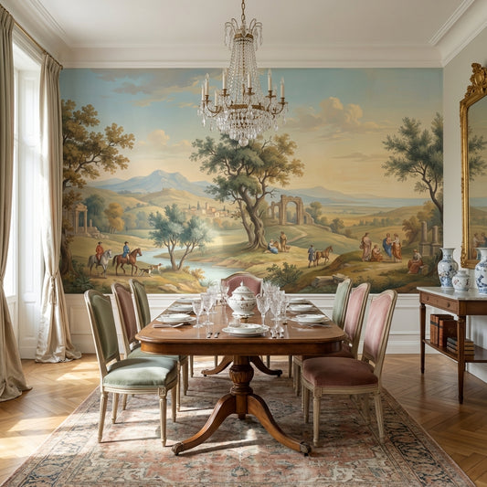 Pastoral Landscape Wallpaper Classic Vintage Wall Mural