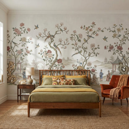 Traditional Nature Wallpaper Serene Asian Wall Mural
