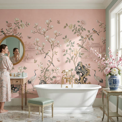 Oriental Wallpaper Birds Floral Wall Mural