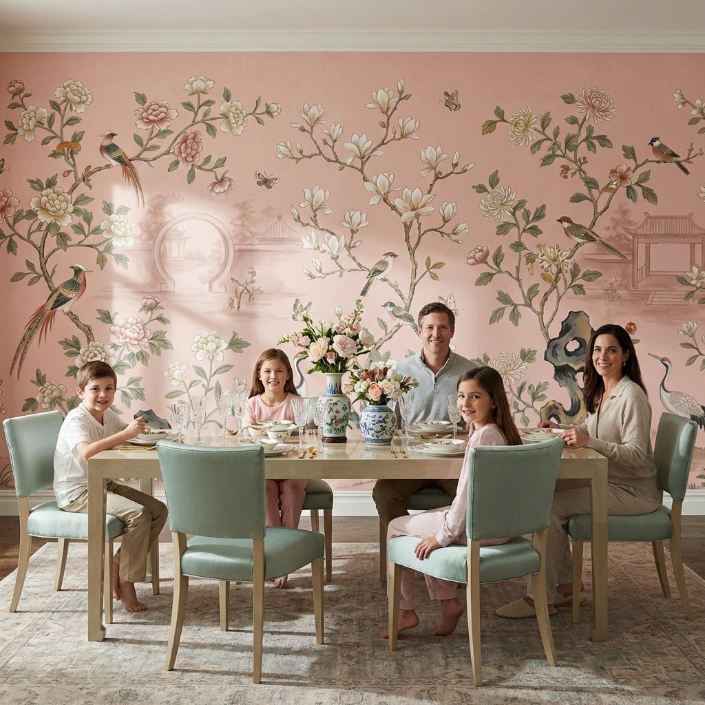 Oriental Wallpaper Birds Floral Wall Mural