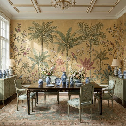 Tropical Birds Wallpaper Vintage Floral Wall Mural