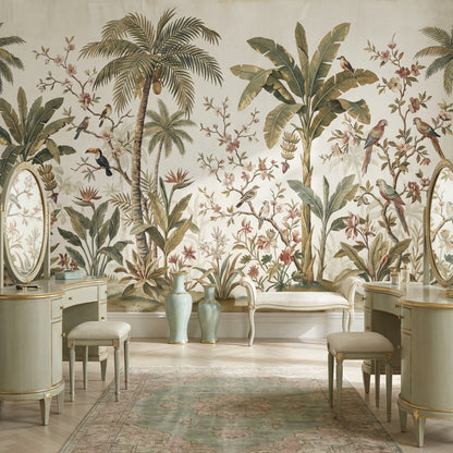 Tropical Birds Wallpaper Vintage Palm Wall Mural