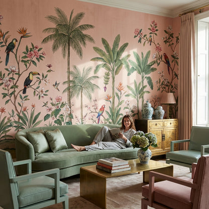 Tropical Birds Wallpaper Exotic Floral Wall Mural