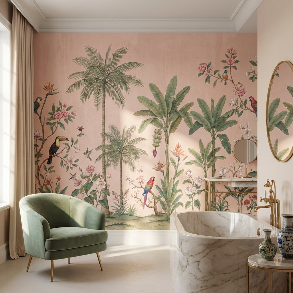 Tropical Birds Wallpaper Exotic Floral Wall Mural