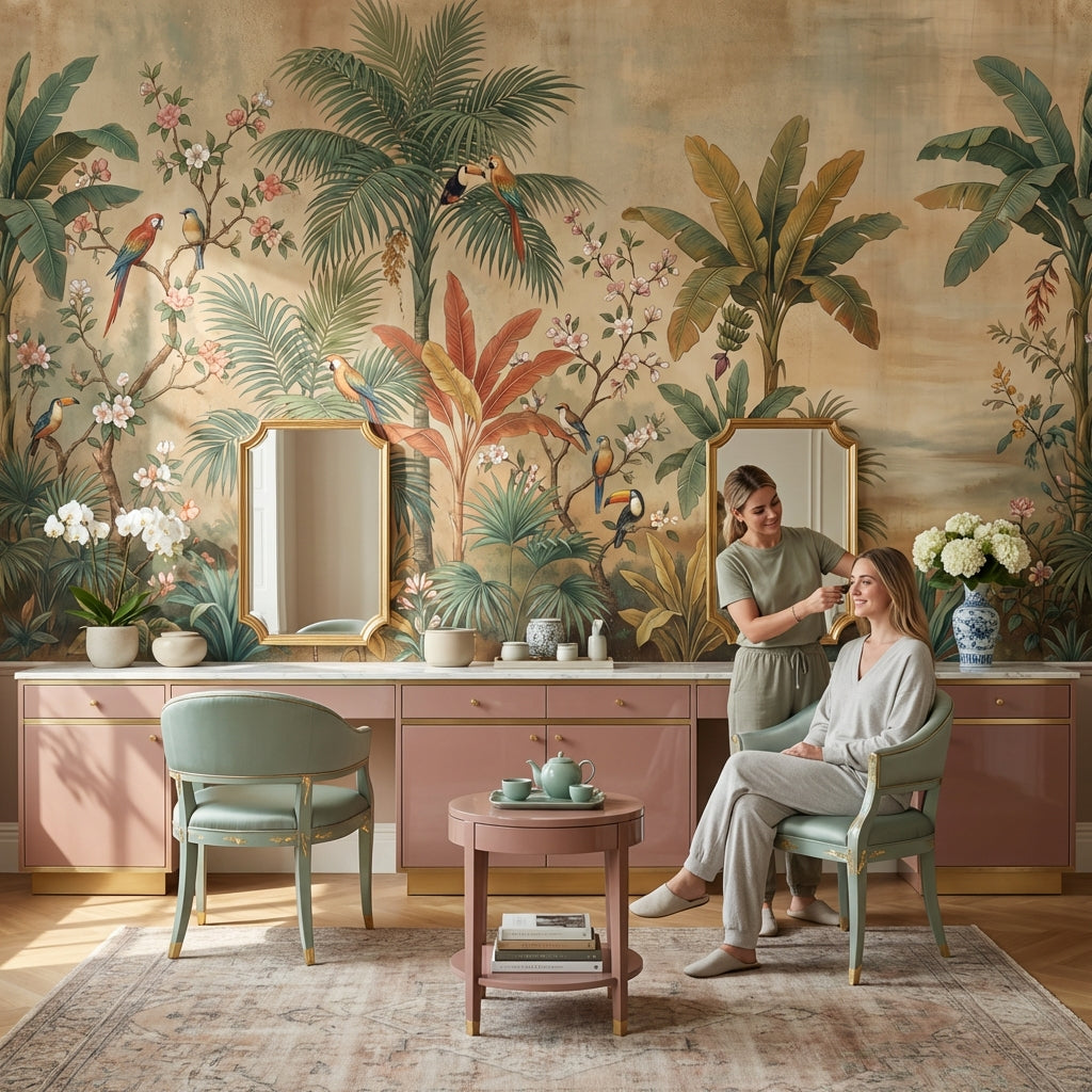 Tropical Birds Wallpaper Exotic Vintage Wall Mural