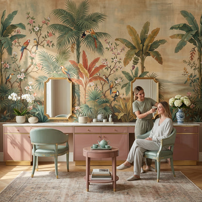 Tropical Birds Wallpaper Exotic Vintage Wall Mural