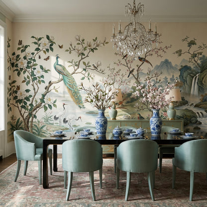 Asian Landscape Wallpaper Nature Traditional Wall Decor