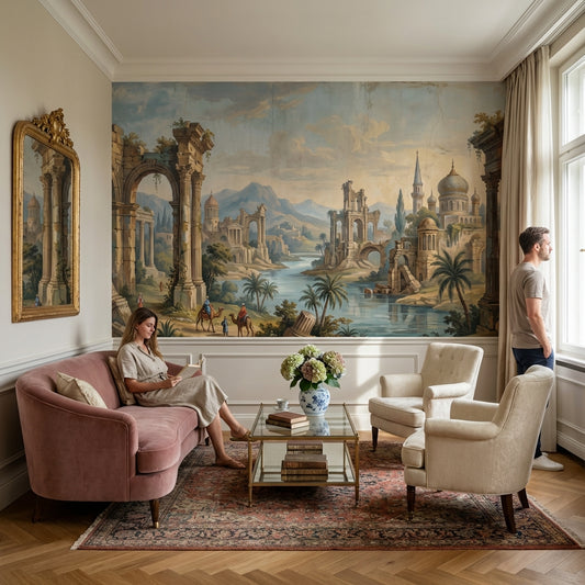 Mediterranean Landscape Wallpaper Exotic Classical Wall Mural