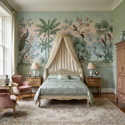 Tropical Birds Wallpaper Chinoiserie Jungle Wall Mural