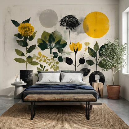 Floral Geometric Wallpaper Abstract Removable Modern Wall Double Roll