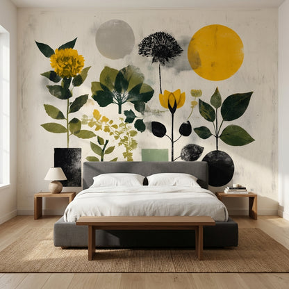 Floral Geometric Wallpaper Abstract Removable Modern Wall Double Roll