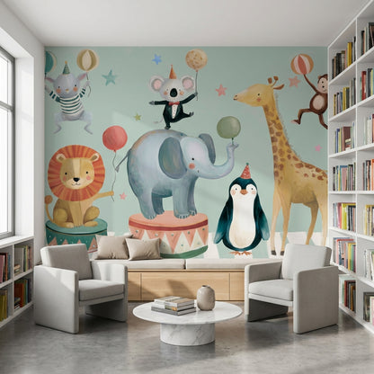 Whimsical Wallpaper Animals Removable Circus Wall Double Roll