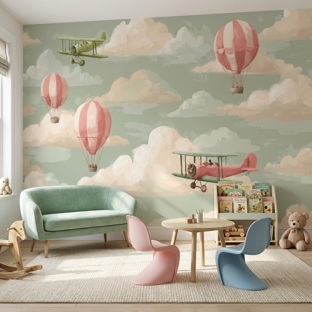 Muted Green Wallpaper Shades Vintage Wall Mural