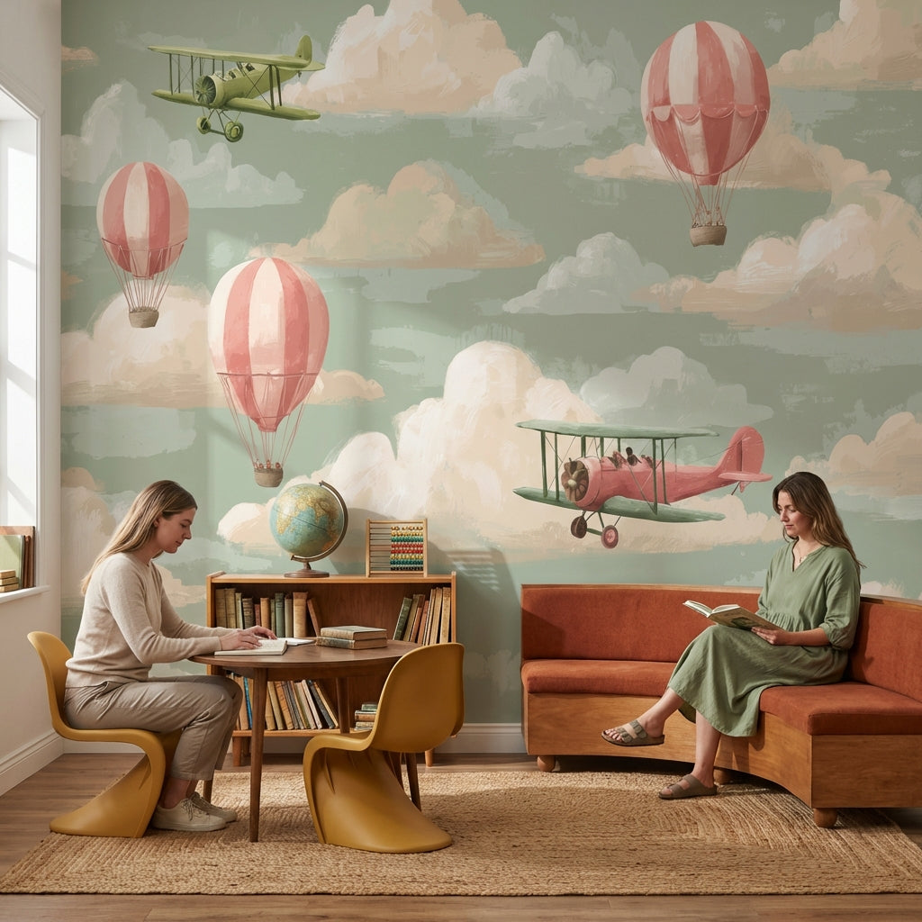 Muted Green Wallpaper Shades Vintage Wall Mural