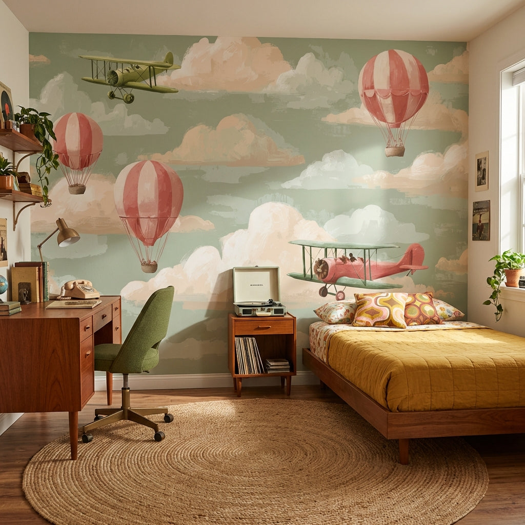 Muted Green Wallpaper Shades Vintage Wall Mural