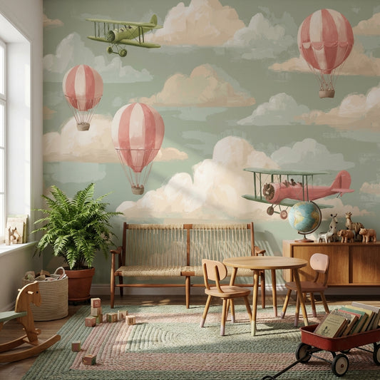 Muted Green Wallpaper Shades Vintage Wall Mural