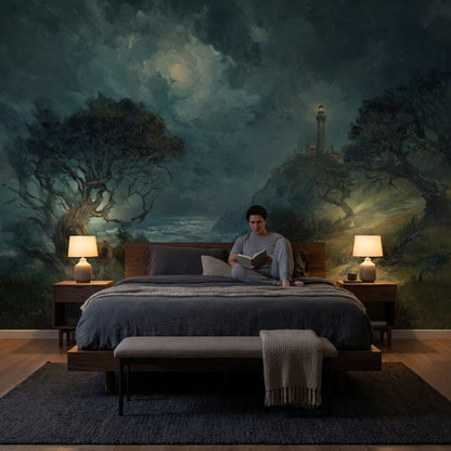 Lighthouse Coastal Wallpaper Moody Traditional Wall Decor