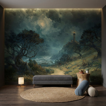 Lighthouse Coastal Wallpaper Moody Traditional Wall Decor