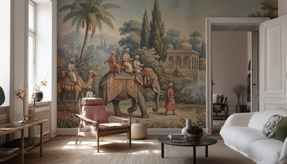 Exotic Vintage Wallpaper Serene Historical Wall Mural
