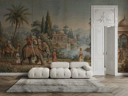 Exotic Vintage Wallpaper Serene Historical Wall Mural
