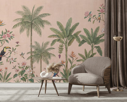 Tropical Birds Wallpaper Exotic Floral Wall Mural