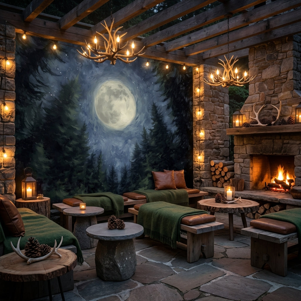 Mystical Moon Wallpaper Forest Removable Night Wall Double Roll