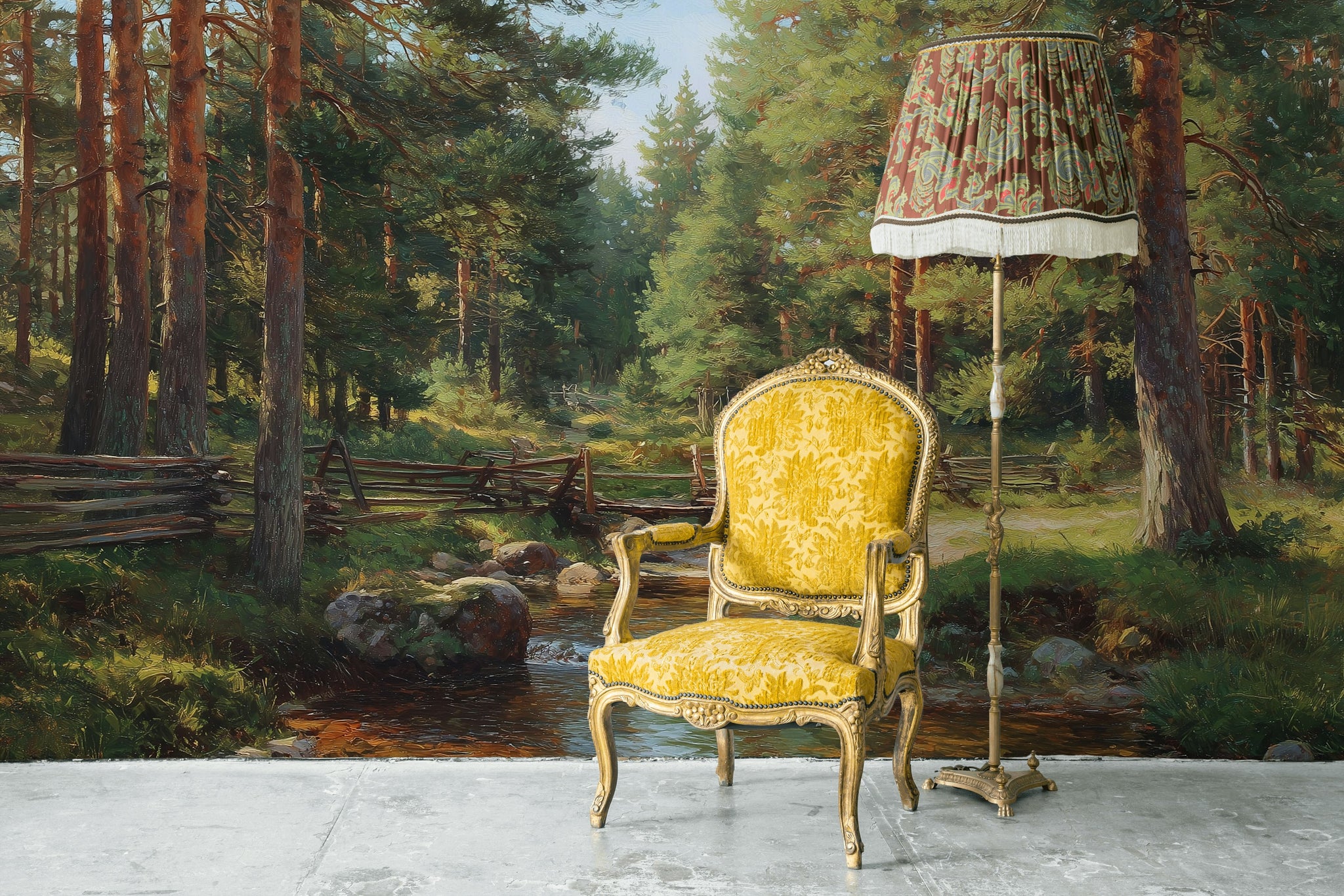 Forest Wallpaper Stream Rustic Removable Wall Decor