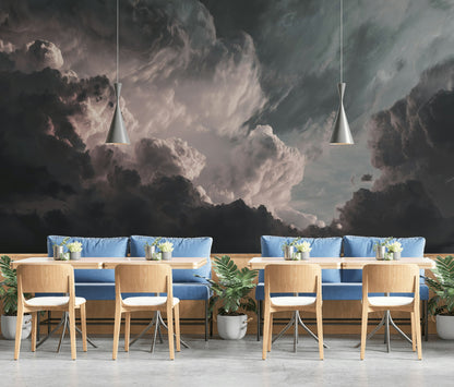 Dramatic Sky Wallpaper Clouds Removable Atmospheric Wall Decor