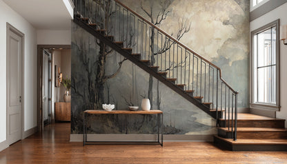 Ethereal Landscape Wallpaper Moon Abstract Wall Decor