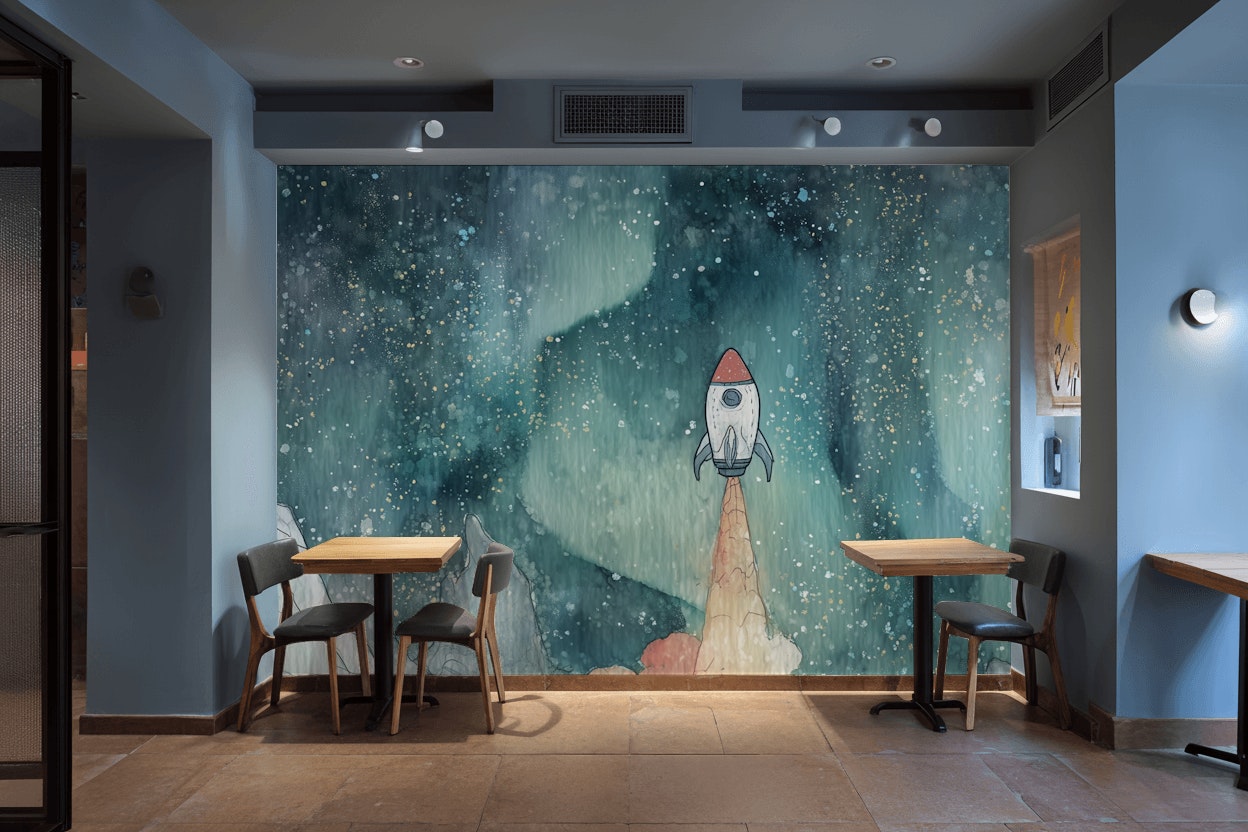 Space Wallpaper Rocket Removable Dreamy Wall Double Roll