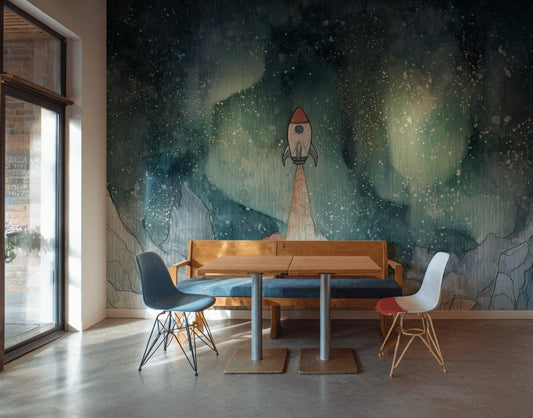 Space Wallpaper Rocket Removable Dreamy Wall Double Roll