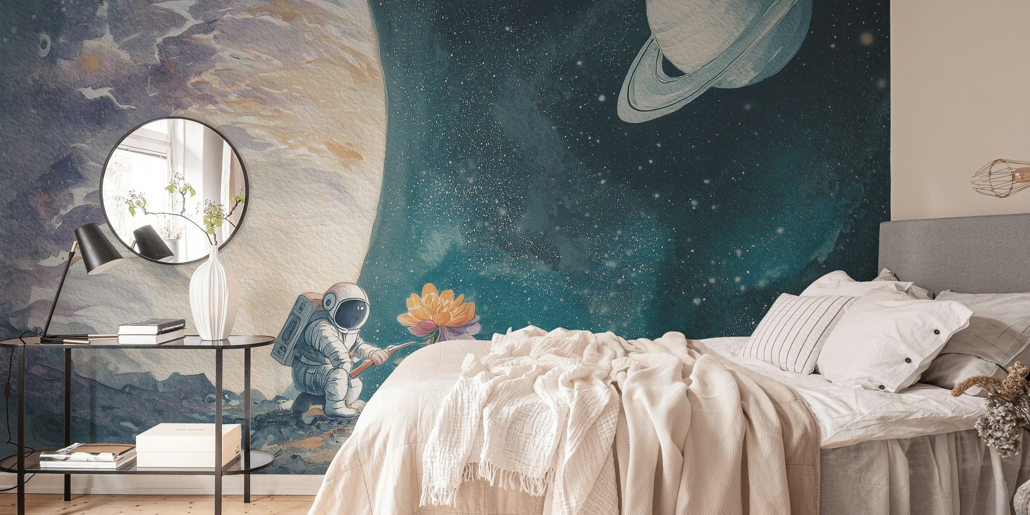 Space Exploration Wallpaper Astronaut Removable Cosmic Wall Double Roll