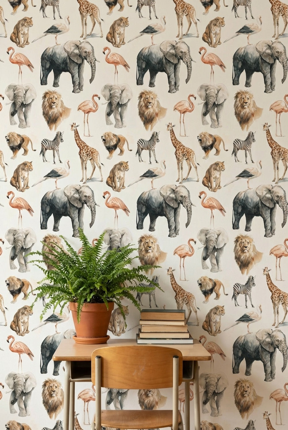 Safari Wildlife Wallpaper Animals Removable Eclectic Wall Double Roll